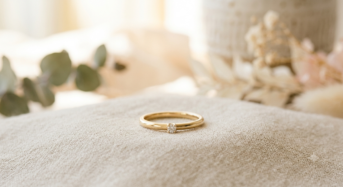 Anillo de gold filled económico con brillo de alta gama.