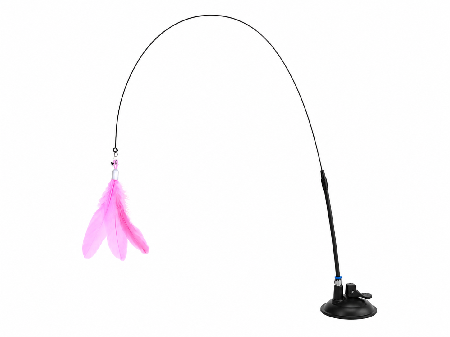 Juguete Interactivo para Gatos con Ventosa y Pluma Blanca