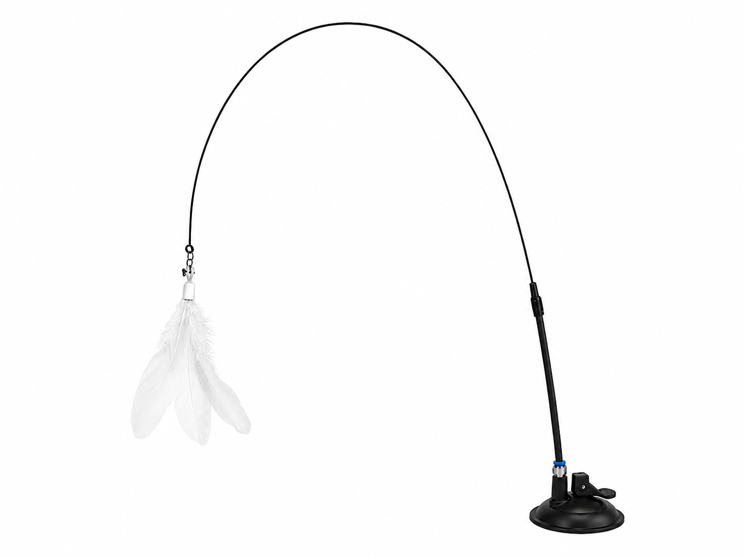 Juguete Interactivo para Gatos con Ventosa y Pluma Blanca