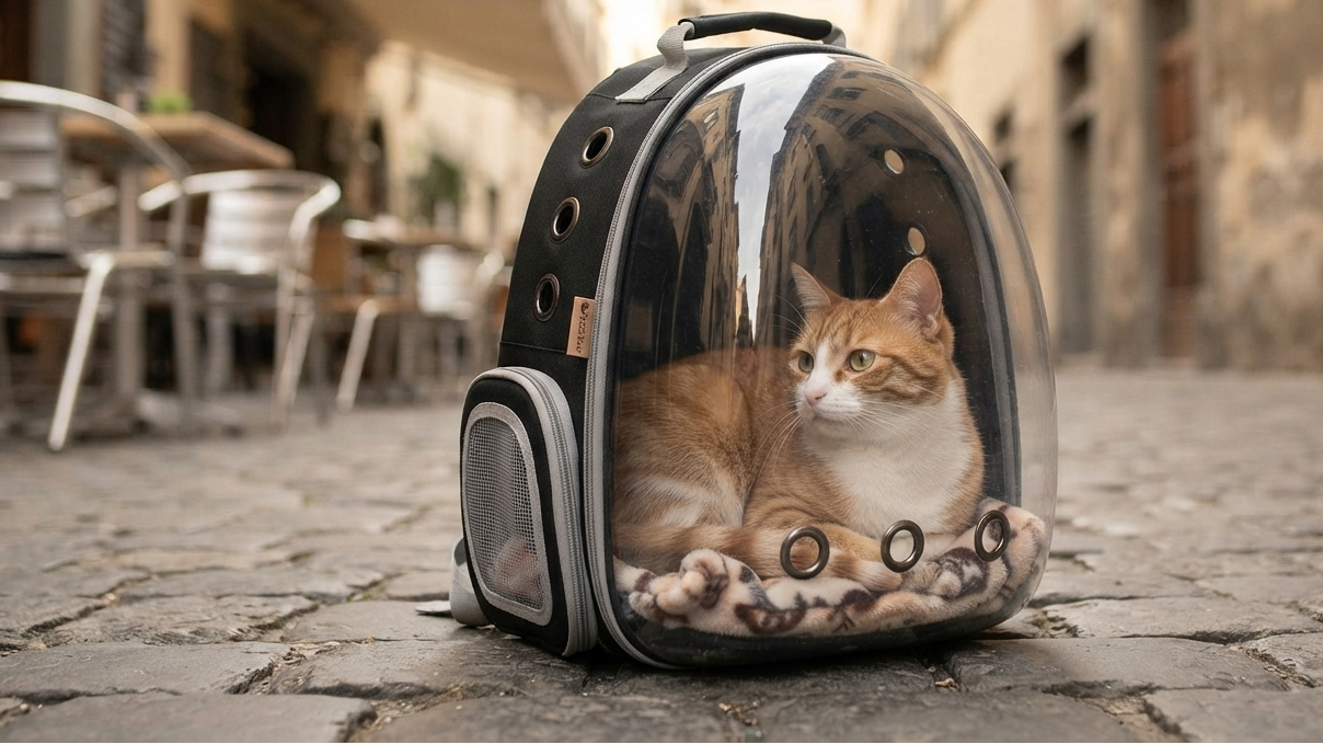Mochila Transparente para Gatos - Transportín con Ventana